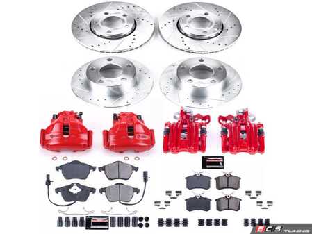 ES#4031245 - KC529 - Z23 Evolution Sport Brake Kit With Calipers - Front & Rear - Proven performance with minimal dust. Includes red powder coated calipers. - Power Stop - Volkswagen