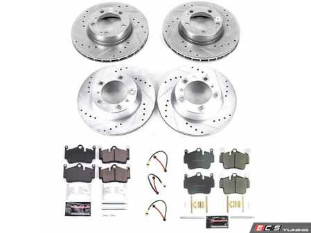 ES#4668884 - K6733 - Front & Rear Brake Service Kit - Featuring Power Stop Rotors, and Pads - Power Stop - Porsche