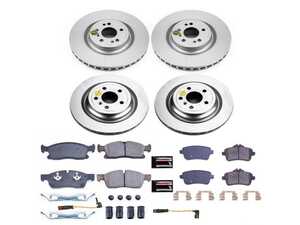 ES#4668937 - CRK8435 - Power Stop Z23 Evolution Sport Coated Front & Rear Brake Kit (350mm/330mm) - A premium, complete 4-wheel upgrade package featuring high-carbon smooth Geomet coated performance rotors, low-dust carbon-fiber ceramic pads, and replacement electronic wear sensors. - Power Stop - Mercedes Benz