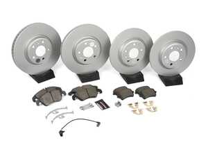 ES#3146813 - ESK6134 - Power Stop Euro-Stop Premium Front & Rear Brake Kit (320mm/300mm) - An authentic OE-specification 4-wheel braking solution featuring European-sourced pads, high-carbon smooth Geomet coated rotors, and strict ECE-R90 certification. - Power Stop - Audi