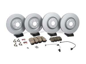 ES#4819325 - 80A615301G3KT - Front And Rear Brake Service Kit (350x34/330x22) - Complete brake service kit featuring Zimmerman rotors, ECS DD23 Daily Driver ceramic pads, with hardware and pad wear sensors - Assembled By ECS - Audi