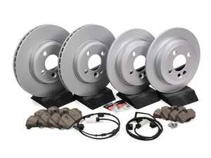 ES#4351893 - 34116774985KT7 - Front & Rear Brake Service Kit  - Featuring ECS V5 coated rotors and ECS DD23 Daily Driver ceramic pads - Assembled By ECS - MINI