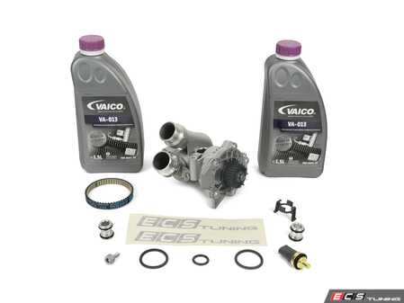 ES#4865991 - 06H121026DD1KT - Water Pump Kit  - Includes coolant, a new water pump, belt, thermostat/housing, union piece & hardware - Assembled By ECS - Audi Volkswagen