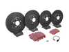 ES#4352960 - 025997ECS0681KT - Performance Front & Rear Brake Service Kit - Featuring ECS V5 Cross Drilled & Slotted rotors and EBC Red Pads - Assembled By ECS - Audi