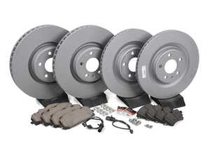 ES#4780159 - 4M0615301ANAKT - Front & Rear Brake Service Kit - Featuring Zimmermann rotors and ECS DD23 Ceramic Brake Pads - Includes stainless set screws, brake wear sensors, and silicone brake lubricant. - Assembled By ECS - Audi
