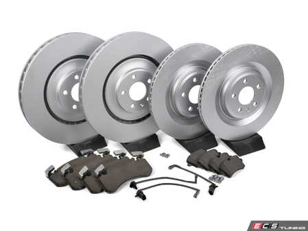ES#4818832 - 4H0615601P-PKT - Front And Rear Brake Service Kit  - Featuring ECS V5 Plain rotors and Ferodo Brake pads - Assembled By ECS - Audi