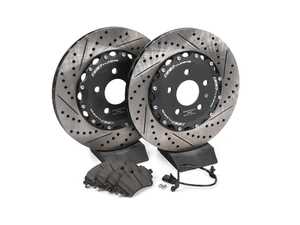 ES#4057319 - 023938ecsKT - Rear Performance Brake Service Kit - 2-Piece - Comprehensive kit includes rotors, pads, sensor, and set screws - Upgrade your brake system with ECS 2-piece rotors and ECS EP24 "Enthusiast Performance" brake pads! - Assembled By ECS - Audi