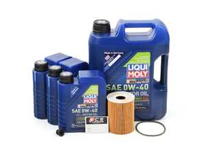 ES#4643145 - 9481072220KT2 - Liqui Moly Synthoil Oil Service Kit (0w-40) - Includes Hengst filter and Liqui Moly Synthoil Energy A40 Spec oil - Assembled By ECS - Porsche