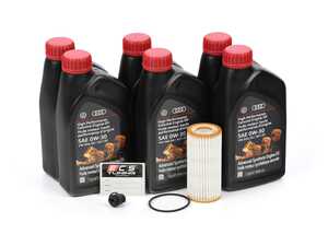 ES#4339880 - 06L115562BKT1 - Genuine Oil Service Kit (0w-30) - With Magnetic Drain Plug - Includes 0w-30 Genuine oil, filter, and ECS Magnetic Drain Plug - Assembled By ECS - Volkswagen