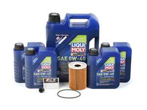 ES#4758202 - 0PB115466KT5 - Porsche 992 3.7L Turbo / Turbo S Liqui Moly Synthoil Energy Oil Service Kit (0w-40) - Includes Mahle OEM filter and Liqui Moly Synthoil Energy C40 Spec oil - Assembled By ECS - Porsche