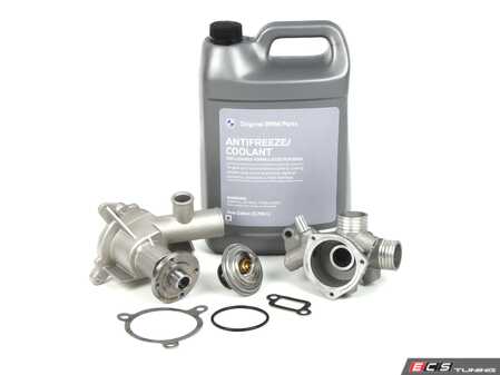 ES#4818336 - 11531730470KT - Water Pump & Thermostat Replacement Kit - Featuring a high-quality Geba water pump & MAHLE OEM thermostat! - Assembled By ECS - BMW