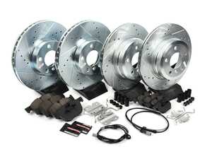 ES#3990350 - K7500 - Z23 Evolution Sport Brake Upgrade Kit - Front & Rear - Includes Z23 Carbon-Fiber Ceramic Brake Pads, Drilled & Slotted Zinc Plated Rotors, and stainless-steel hardware - Power Stop - BMW