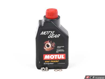 ES#4414596 - 317011KT1 - Rear Differential Service Kit With Magnetic Plugs - Service kit for your rear differential. One liter of Synthetic Gear Oil 75w90 and magnetic drain/fill plugs - Assembled By ECS - Audi Volkswagen