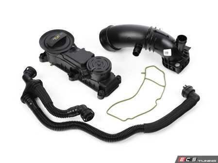 ES#4782919 - 06M129041KT2 - Ultimate Oil Separator/Pressure Control Valve (PCV) Service Kit - Comprehensive kit includes the PCV, Breather lines, and all required hardware - Assembled By ECS - Audi
