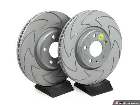 ES#3131994 - BSD1838 - Front Slotted (Blade) Brake Rotors - Pair (320x30) - The Uniquely created blade slot design helps to remove hot gases from the braking zone in a quick and efficient way - EBC - Audi