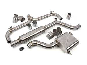 ES#4883970 - IEEXCI11 - IE Catback Exhaust System - MK7.5 GTI - Features high-flow 3" piping to 2.5" tailpipes, 4" slash cut twin exhaust tips, and iE's DroneTrap technology - Integrated Engineering - Volkswagen