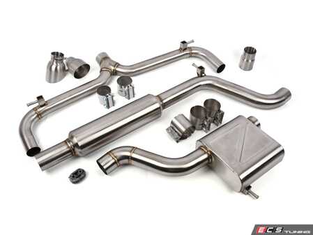 ES#4883970 - IEEXCI11 - IE Catback Exhaust System - MK7.5 GTI - Features high-flow 3" piping to 2.5" tailpipes, 4" slash cut twin exhaust tips, and iE's DroneTrap technology - Integrated Engineering - Volkswagen