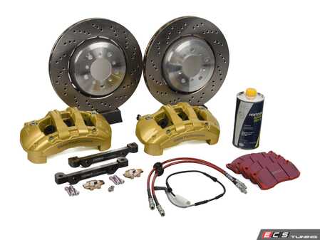 ES#4759021 - 341136462BKT - ECS BMW Performance 6-Piston Front Big Brake Kit - With EBC RedStuff Pads - Assembled By ECS - BMW
