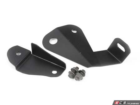 ES#4880959 - 601-0055 - E9x/E8x Driver Side Coolant Tank Brackets - Black Powder Coated - Allows you to relocate your factory coolant tank to the driver's side of the engine bay - Precision Raceworks - BMW