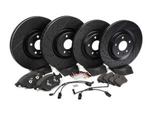 ES#3618349 - dp32086ckt3KT - Performance Front & Rear Brake Service Kit - Featuring ECS V5 drilled & slotted rotors and ECS EP24 Enthusiast Performance pads - Assembled By ECS - Audi