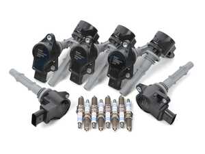 ES#4745284 - 2729060060KT7 - Ignition Service Kit  - Set of eight Bosch plugs and Delphi ignition coils for Mercedes M273 V8 engines. - Assembled By ECS - Mercedes Benz