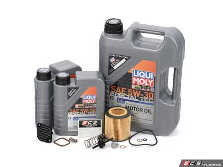 ES#4765776 - 090743ECS09KT - High-Performance Oil Thermostat Service Kit - Includes low-temperature oil thermostat, anodized aluminum cover, and Liqui Moly Special-Tec LL oil service kit! - Assembled By ECS - BMW