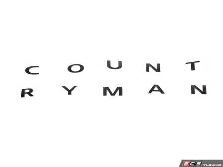 ES#4788148 - 51145A3EBE4 - "COUNTRYMAN" Rear Logo - Black  - Mounts to the rear trunk/boot in the center and has a the Countryman word print - Genuine MINI - MINI