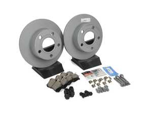 ES#1899337 - 8e0698015 - Rear Brake Service Kit - Includes Zimmermann Rotors & Akebono Pads - Assembled By ECS - Volkswagen