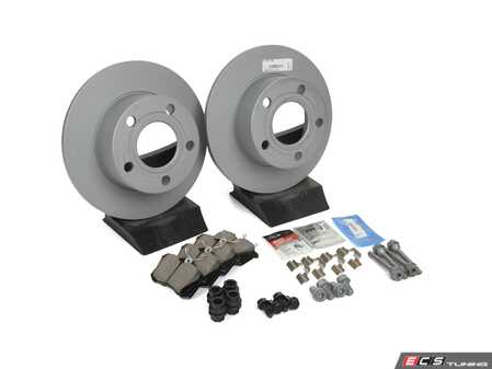 ES#1899337 - 8e0698015 - Rear Brake Service Kit - Includes Zimmermann Rotors & Akebono Pads - Assembled By ECS - Volkswagen