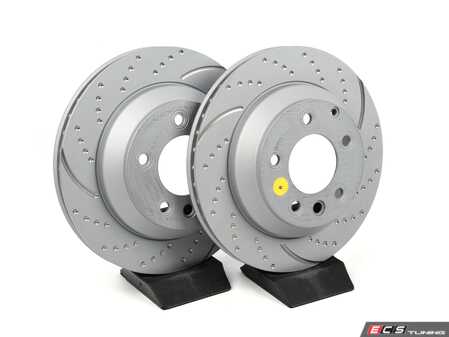 ES#521615 - GD1327 - Rear GD Sport Rotors Rotors - Pair (330x28) - Upgrade to a slotted/dimpled rotor for improved braking - EBC - Audi Volkswagen Porsche
