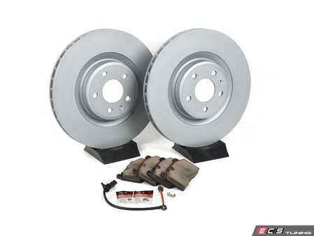 ES#2762579 - 8K0615301MKT2 - Front Brake Service Kit - Featuring Zimmerman rotors and ECS DD23 Daily Driver ceramic pads - Assembled By ECS - Audi