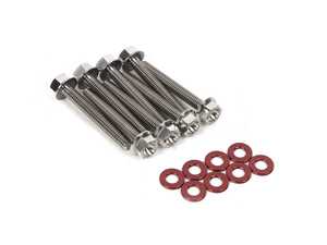 ES#4476327 - TI-M6X1X40-8RD - Titanium 4.0T Ignition Coil Hardware Kit - Set Of Eight With Red Titanium Washers  - Replace your pesky OEM ignition coil tiedown studs with these titanium bolts! - ECS - Audi