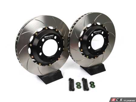 ES#4615833 - A1-122 - Front 2-Piece Floating Slotted Rotors - Pair (350mm) - Lightweight construction and a floating, 2-piece design! Includes caliper spacers to accommodate the larger 350mm size over stock. - Girodisc - Porsche