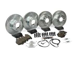 ES#3156901 - K4107 - Z23 Evolution Sport Brake Kit - Front and Rear - Includes drilled and slotted rotors, carbon fiber infused ceramic brake pads, and all new premium hardware. - Power Stop - BMW