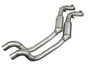 ES#5339578 - 9701000100 - Porsche Panamera 970.2 Sport Downpipes With Catalytic Converters - T304 Stainless Steel 200-cell sport catalytic converters. Typical horsepower gains 20+ and torque 20+ ft. lbs. - Racing Dynamics - Porsche