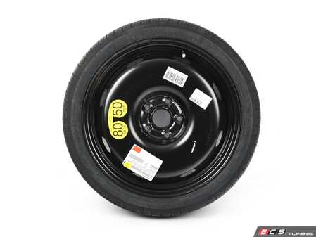 ES#4881417 - 5WA601011E - 18" Spare Wheel & Tire Assembly - 18x3.5 ET25 5x112 57.1CB - Black - With T125/70R18 Spare Tire - Genuine Volkswagen Audi - Volkswagen
