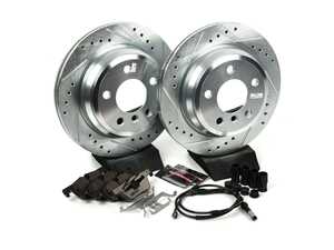 ES#3990215 - K6852-26 - Z26 Street Warrior Brake Upgrade Kit - Rear - Performance oriented brake kit that comes complete with Z26 Carbon-Fiber Ceramic Brake Pads, Drilled Slotted & Zinc Plated Rotors, and stainless-steel hardware - Power Stop - BMW