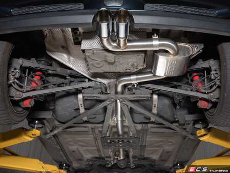 ES#4858677 - 054105LA - R52/R53 Cooper S/JCW Performance Cat-Back Exhaust - Revitalize your Cooper S with the ECS Cat-Back Exhaust, complete with both straight-through and resonated mid-pipes for customizable sound. Shed up to 20 lbs. while unlocking a tone that evolves with your driving. - ECS - MINI