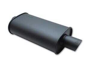 ES#4349845 - 1146 - Vibrant StreetPower FLAT BLACK Oval Muffler With Single 3in Outlet - 2.5in Inlet I.D. - Vibrant Performance - 