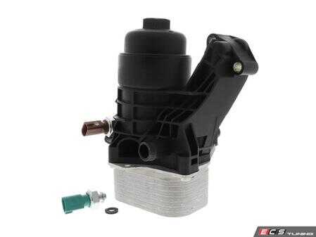 ES#4853324 - 03N115389A - Oil Filter Housing Assembly - Includes oil filter, filter cap, oil cooler, and associated sensors. - Vemo - Audi Volkswagen