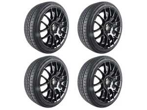 ES#5396510 - 03011-225-E36E46 - 18" Alzor Style 030 Wheel and Tire Package - 225/40R18 - BMW E36/E46 3-Series - 18x8 ET35 5x120 72.6CB - Gloss Black - With your choice of tires mounted and balanced for an easy install! - Alzor - BMW