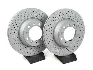 ES#2598241 - 99635240502KT3 - Coated Rear Brake Rotors - Pair 12.99" (330mm) - Directional rear axle fitment - Both left and right - ATE - Porsche