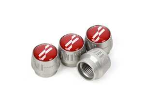 ES#5373928 - 36115A96C26 - JCW Red Logo Valve Stem Caps Set - Set Of 4 - Get the MINI wordmark and replace those black caps - Genuine MINI - MINI