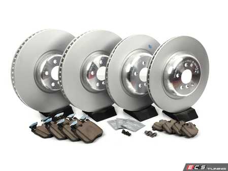 ES#4905787 - g0550ifrbrkKT - Front & Rear Brake Service Kit - Featuring Genuine BMW rotors and ECS DD23 Daily Driver ceramic pads - Assembled By ECS - BMW