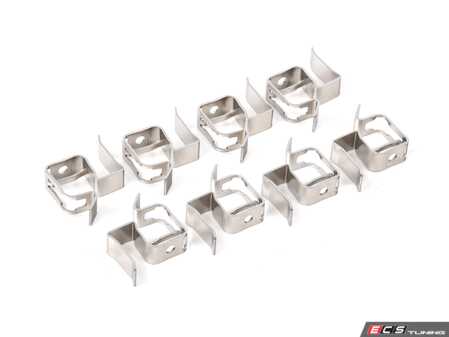 ES#4387390 - 5WA698157B - Spring Clips - Front  - A set of clips that snap onto the steering knuckle abutment or brake caliper bracket, - Genuine Volkswagen Audi - Audi Volkswagen