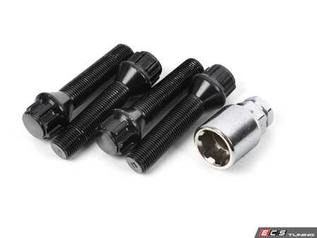 ES#5374048 - 003901ecs50B3 - Conical Seat Locking Wheel Bolt Kit - Black zinc coated wheel lock bolts for extra security on your wheels. M14x1.25x50mm - ECS - BMW MINI