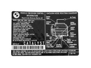 ES#185033 - 71227509982 - Exhaust Emissions Label - Genuine BMW - BMW