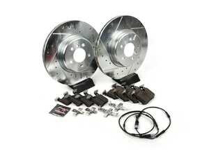 ES#5375591 - K7436-26 - Z26 Street Warrior Brake Kit - Front And Rear *Scratch And Dent* - Includes performance drilled and slotted rotors and Power Stop's Extreme Carbon-Fiber Ceramic pads. - Scratch & Dent - BMW