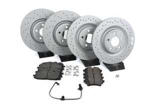 ES#5385834 - 8K0698301MKT8 - Front & Rear Brake Service Kit - Featuring Zimmermann Sport Cross-Drilled Rotors and Akebono Euro Ceramic brake pads - Assembled By ECS - Audi