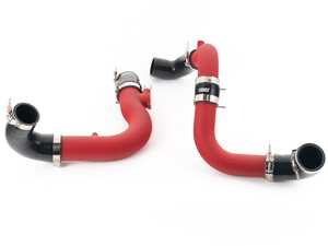 ES#5395853 - 043938la05KT - MK8 Golf R Charge Pipe Kit - Wrinkle Red  - Improve your charge airflow path with our complete Intercooler Charge Pipe Upgrade Kit! - ECS - Volkswagen